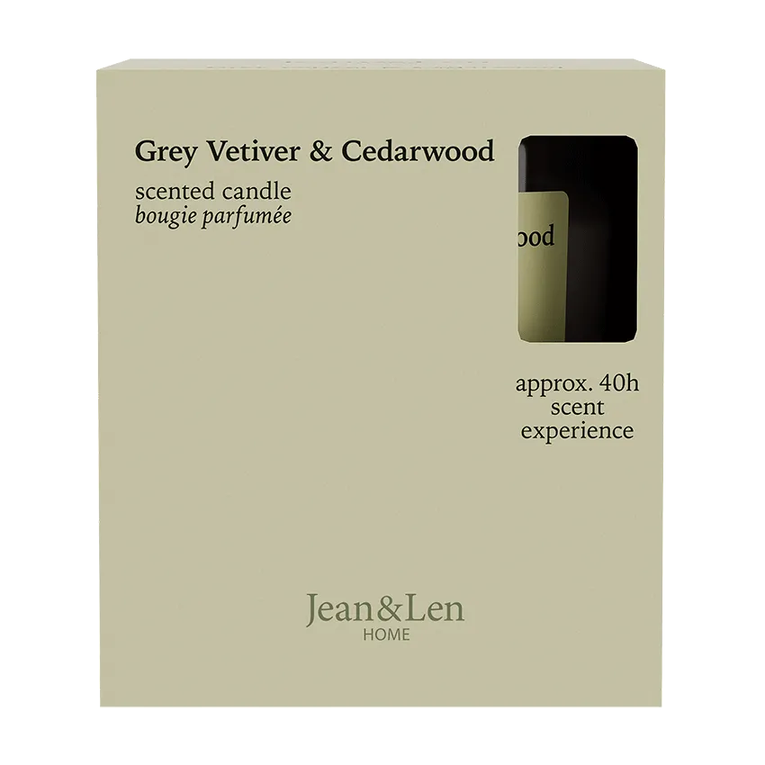 Duftkerze Vetiver und Zedernholz - Jean&Len - 195g