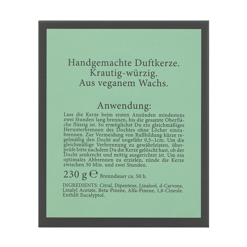 Duftkerze Premium Rosemary/Ginger