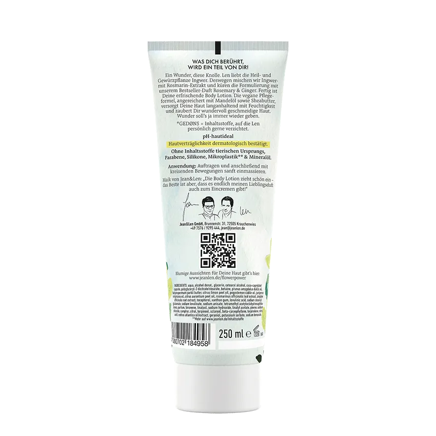 Body Lotion Rosemary/Ginger Jean&Len 250ml