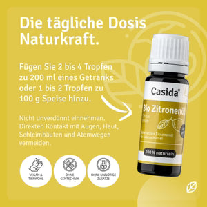 Bio Zitronenöl zum Verzehr innerlich (10ml)