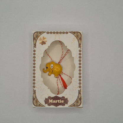 Mărțișor Tip Broșă / Brosche mit rot-weißem Band - Typ 3 (weiße Box)