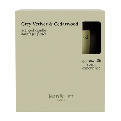 Duftkerze Vetiver und Zedernholz - Jean&Len - 195g