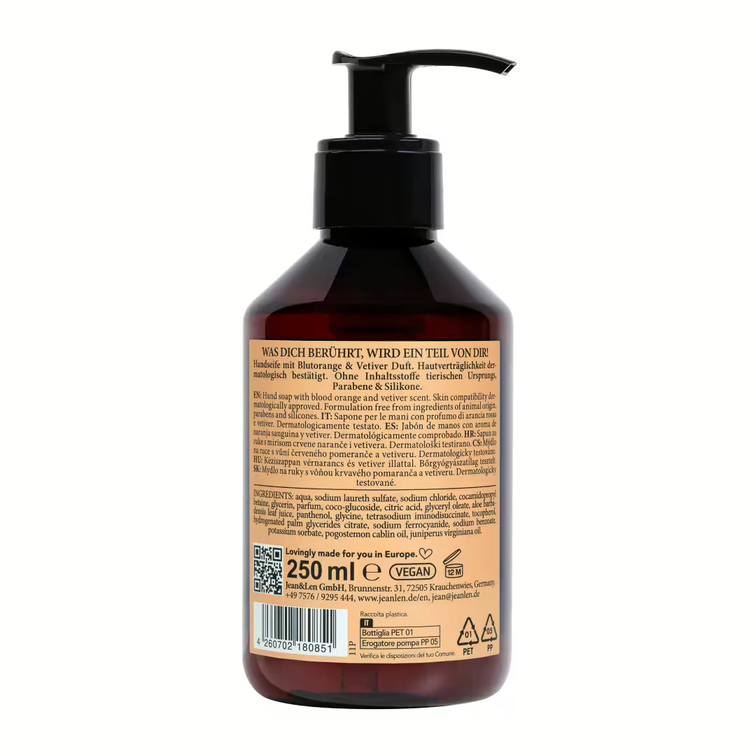 Handseife Blutorange/Vetiver Jean&Len - 250ml