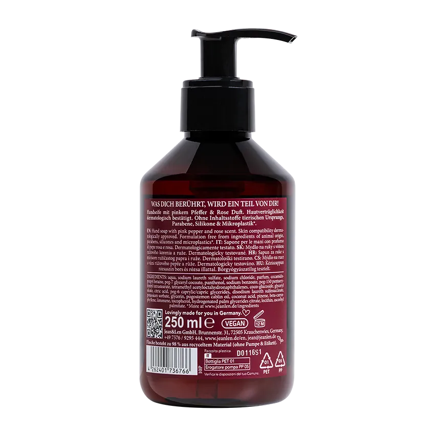 Handseife Pink Pepper/Dark Rose Jean&Len - 250ml