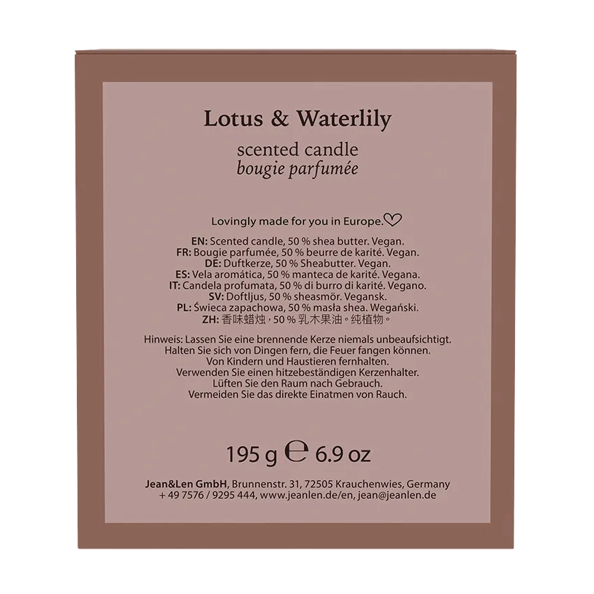 Duftkerze Lotus und Wasserlilie - Jean&Len - 195g